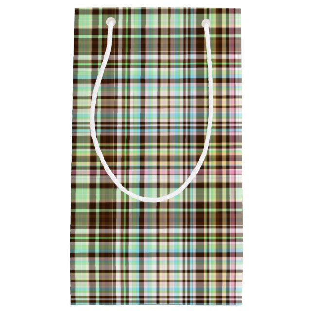 Chocolate Pastels Plaid 1-GIFT BAG S (Front)