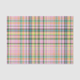 Chocolate Pastels Plaid 21-TISSUE WRAP PAPER
