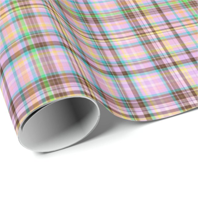 Chocolate Pastels Plaid 22-Gift Wrapping Paper (Roll Corner)