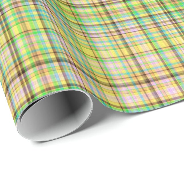 Chocolate Pastels Plaid 23-Gift Wrapping Paper (Roll Corner)