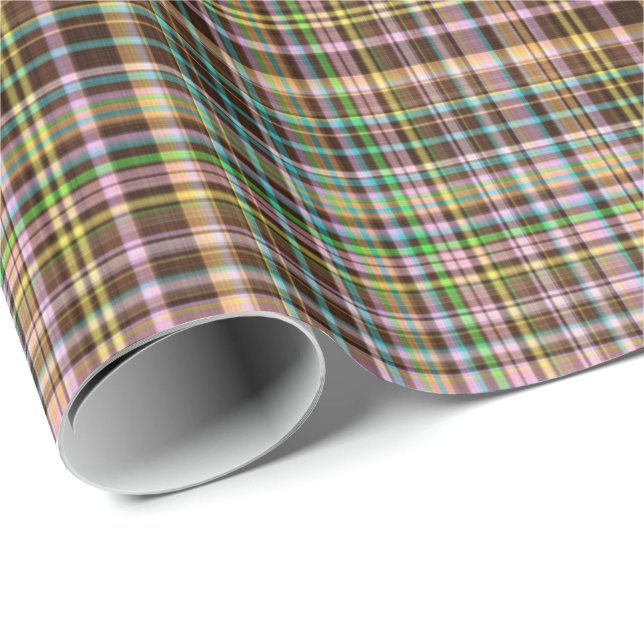 Chocolate Pastels Plaid 27-Gift Wrapping Paper (Roll Corner)