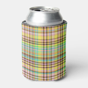 Chocolate Pastels Plaid 2-INSULATED CAN COOLER