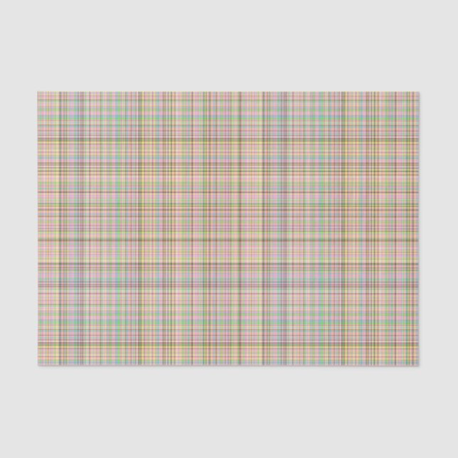 Chocolate Pastels Plaid 8-TISSUE WRAP PAPER (Front)