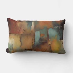 Chocolate Patchwork Abstract Lumbar Cushion