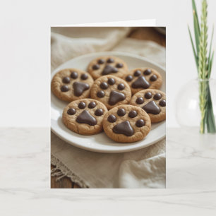 Chocolate Pawprint Cookies Card