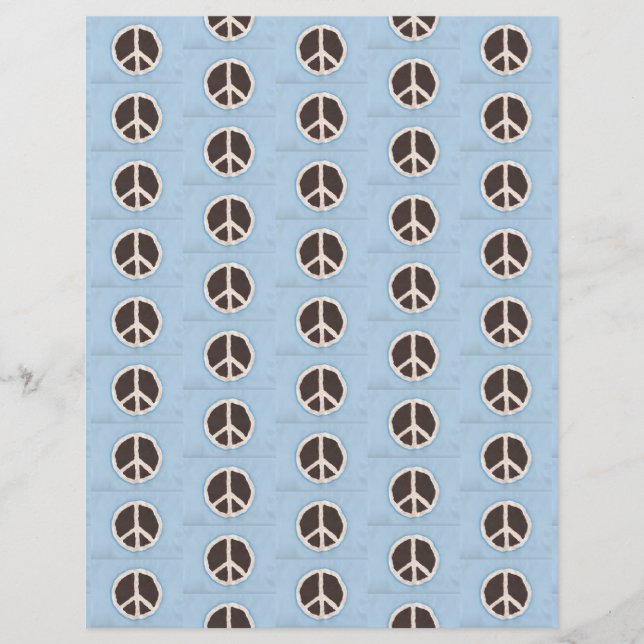 Chocolate Peace Sign Pies Pattern Scrapbook Paper (Front)