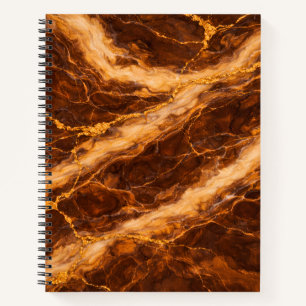 Chocolate Peanut Butter Marble with Gold Veining Notebook