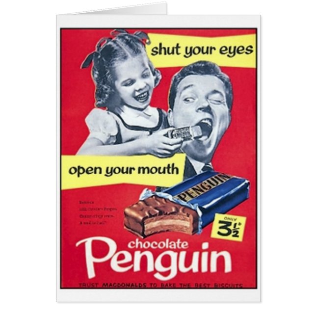 Chocolate Penguin Vintage Ad (Front)