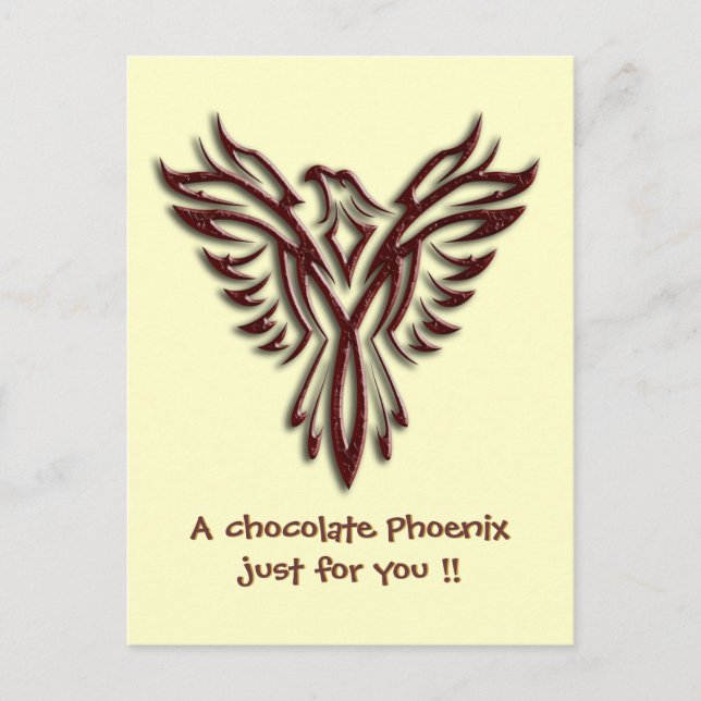 Chocolate Phoenix Postcard (Front)