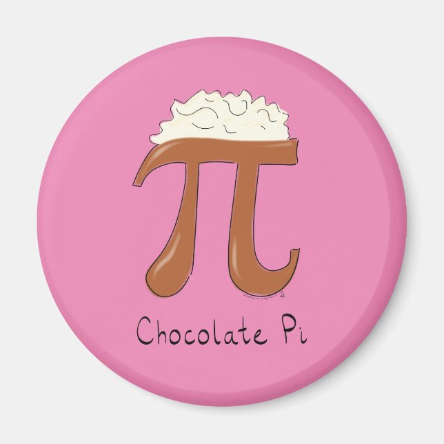 Chocolate Pi Cute Math Pi Day Magnet (Front)