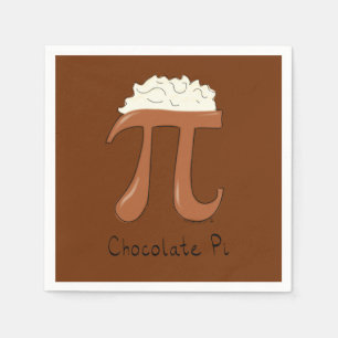 Chocolate Pi Cute Math Pi Day Party Napkins