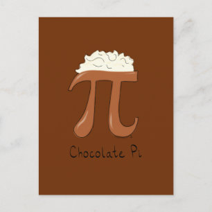 Chocolate Pi Cute Math Pi Day Postcard
