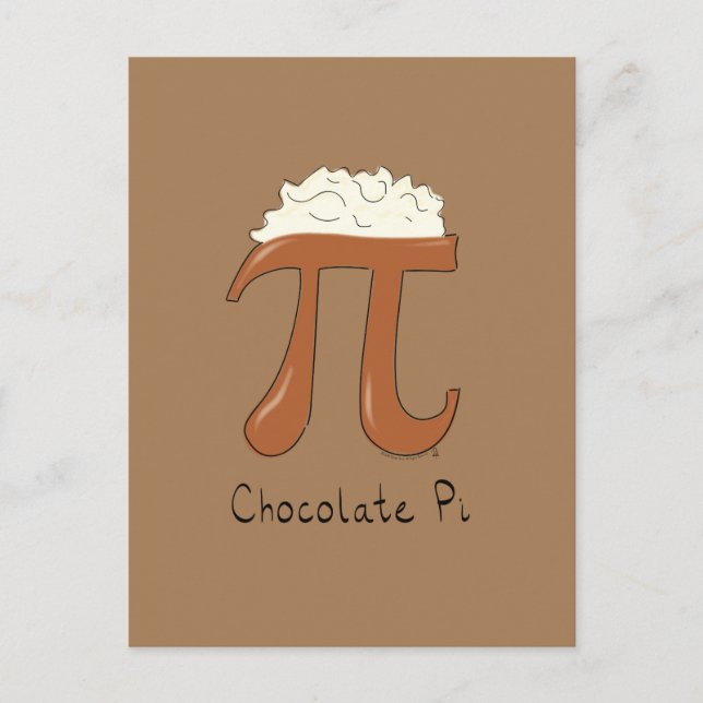 Chocolate Pi Cute Math Pi Day Postcard (Front)