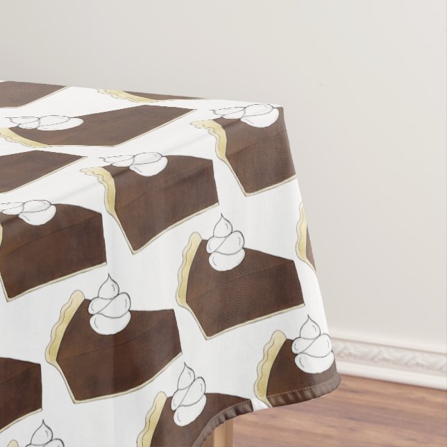 Chocolate Pie Whipped Cream Slice Dessert Baking  Tablecloth (In Situ)