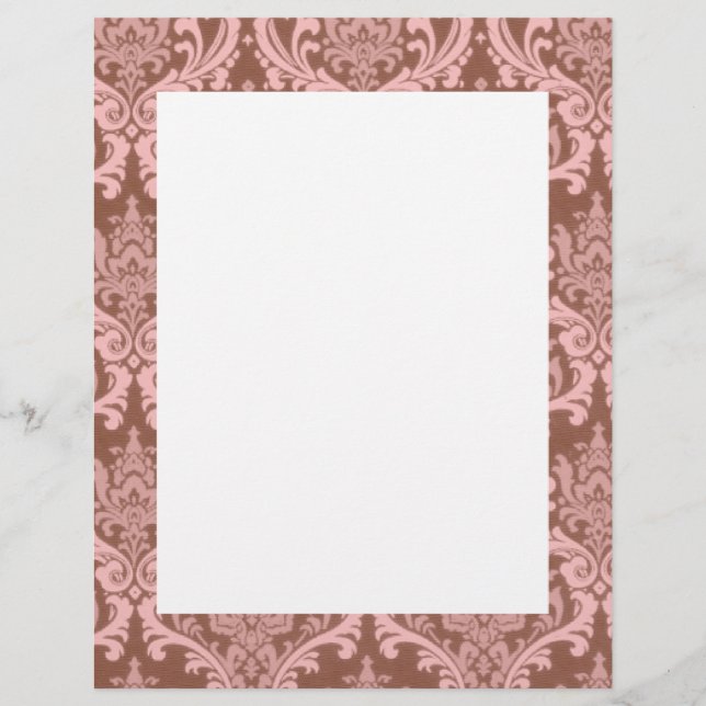 Chocolate Pink Damask Border (Front)