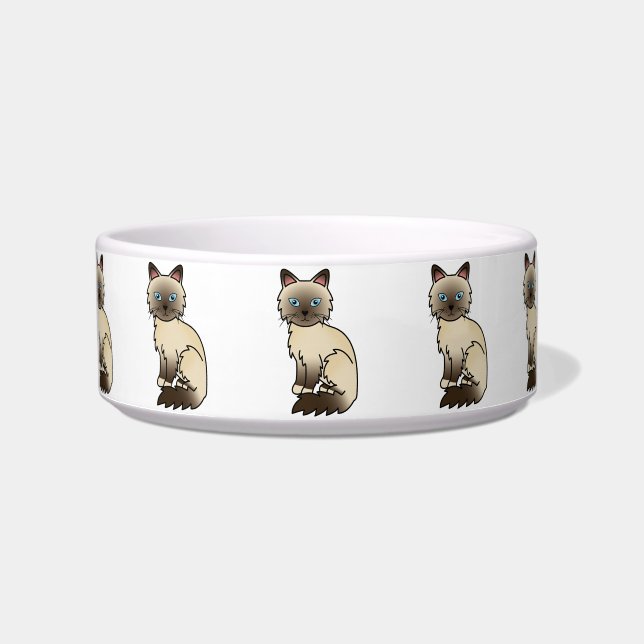 Chocolate Point Birman / Ragdoll Cat Bowl (Front)