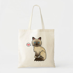 Chocolate Point Birman / Ragdoll Cat Love Tote Bag