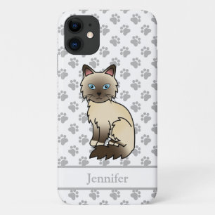 Chocolate Point Birman / Ragdoll Cat & Name Case-Mate iPhone Case