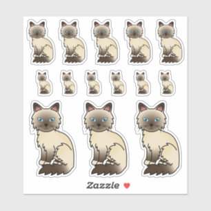 Chocolate Point Birman / Ragdoll Cute Cartoon Cats