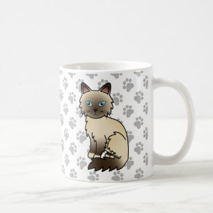Chocolate Point Birman / Ragdoll Cute Cat & Paws Coffee Mug