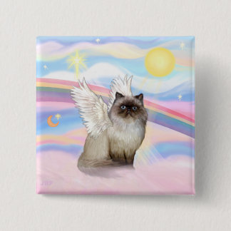Chocolate Point Himalayan Cat  Angel 15 Cm Square Badge