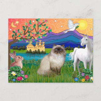 Chocolate Point Himalayan Cat - Fantasy Land Postcard