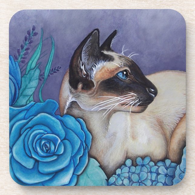 Chocolate Point Siamese Cat Coaster (Front)