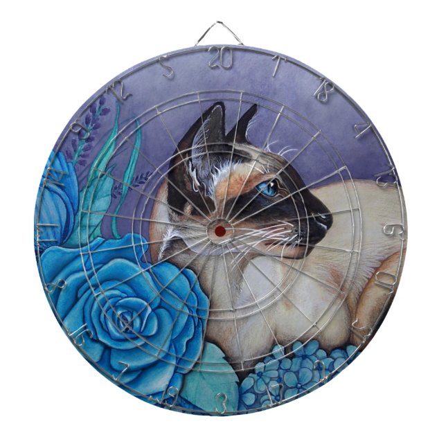 Chocolate Point Siamese Cat Dartboard (Front)
