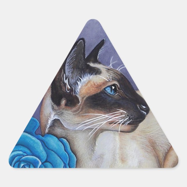 Chocolate Point Siamese Cat Triangle Sticker (Front)