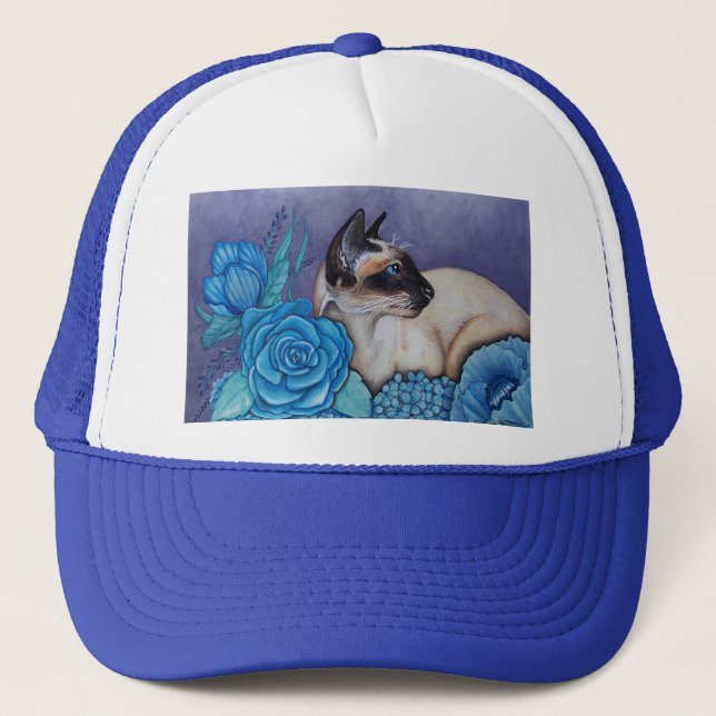 Chocolate Point Siamese  Cat Trucker Hat (Front)