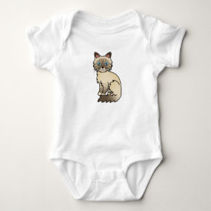 Chocolate Point Tabby Birman / Ragdoll Cat Baby Bodysuit