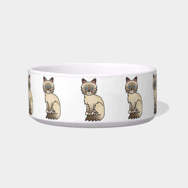 Chocolate Point Tabby Birman / Ragdoll Cat Bowl (Front)