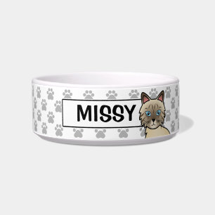 Chocolate Point Tabby Birman / Ragdoll Cat Drawing Bowl