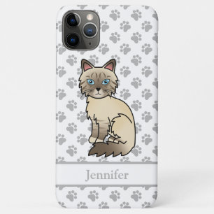 Chocolate Point Tabby Birman / Ragdoll Cat & Name Case-Mate iPhone Case
