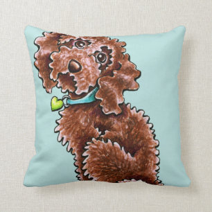 Chocolate Poodle Mix Side Sit Cushion
