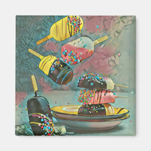 Chocolate popsicle sprinkles magnet