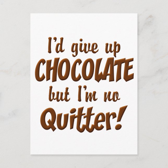 Chocolate Quitter Postcard (Front)