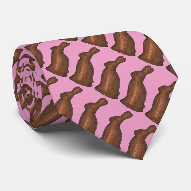 Chocolate Rabbit Easter Basket Candy Bunny Tie (Rolled)