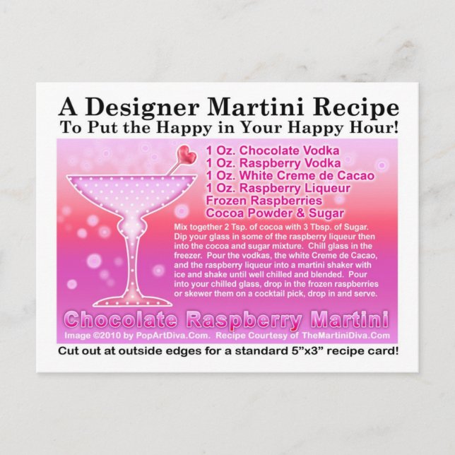 Chocolate Raspberry Martini RecipePostcard Postcard (Front)