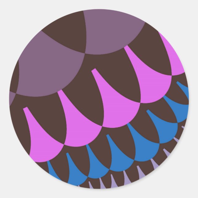 Chocolate Raspberry Scales Classic Round Sticker (Front)