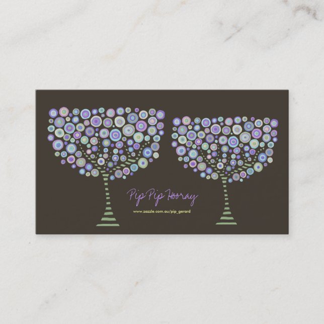 Chocolate Retro Trees Zazzle Business Profile Card (Front)