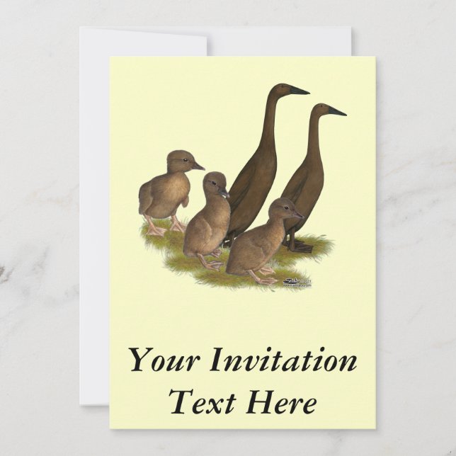 Chocolate Runner Duck Family Invitation (Front)