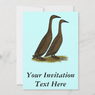 Chocolate Runner Ducks Invitation