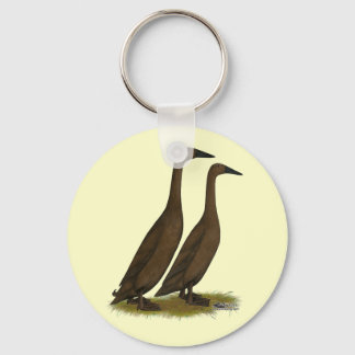 Chocolate Runner Ducks Key Ring