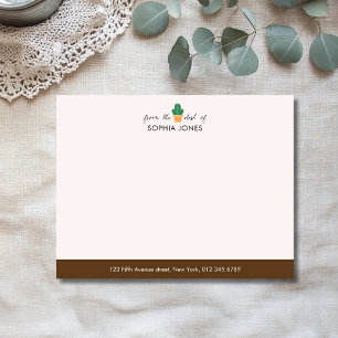 Chocolate Rustic Cactus Stationery Note Card