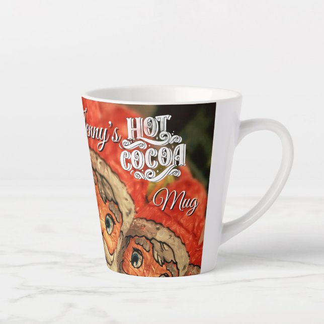 Chocolate Santa Custom Script Christmas Latte Mug (Right)