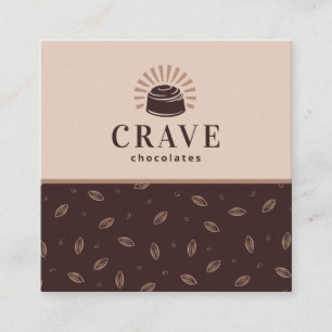 Chocolate Shop Customizable Square Business Card