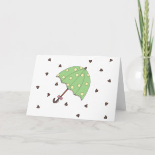 Chocolate Showers Candy Raindrops Umbrella Parasol Card