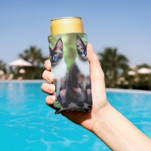 Chocolate Siamese Cat Twins, Seltzer Can Cooler