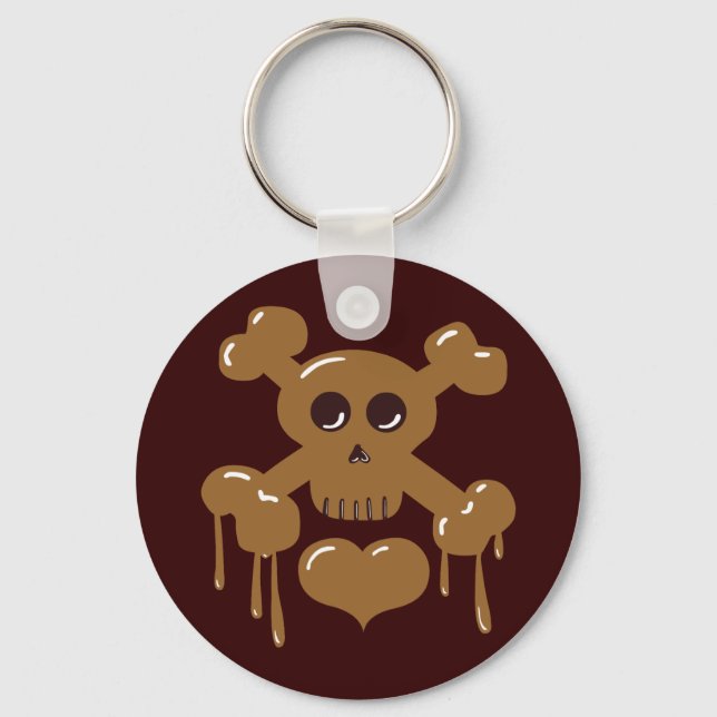 Chocolate Skull and Crossbones Key Ring (Front)